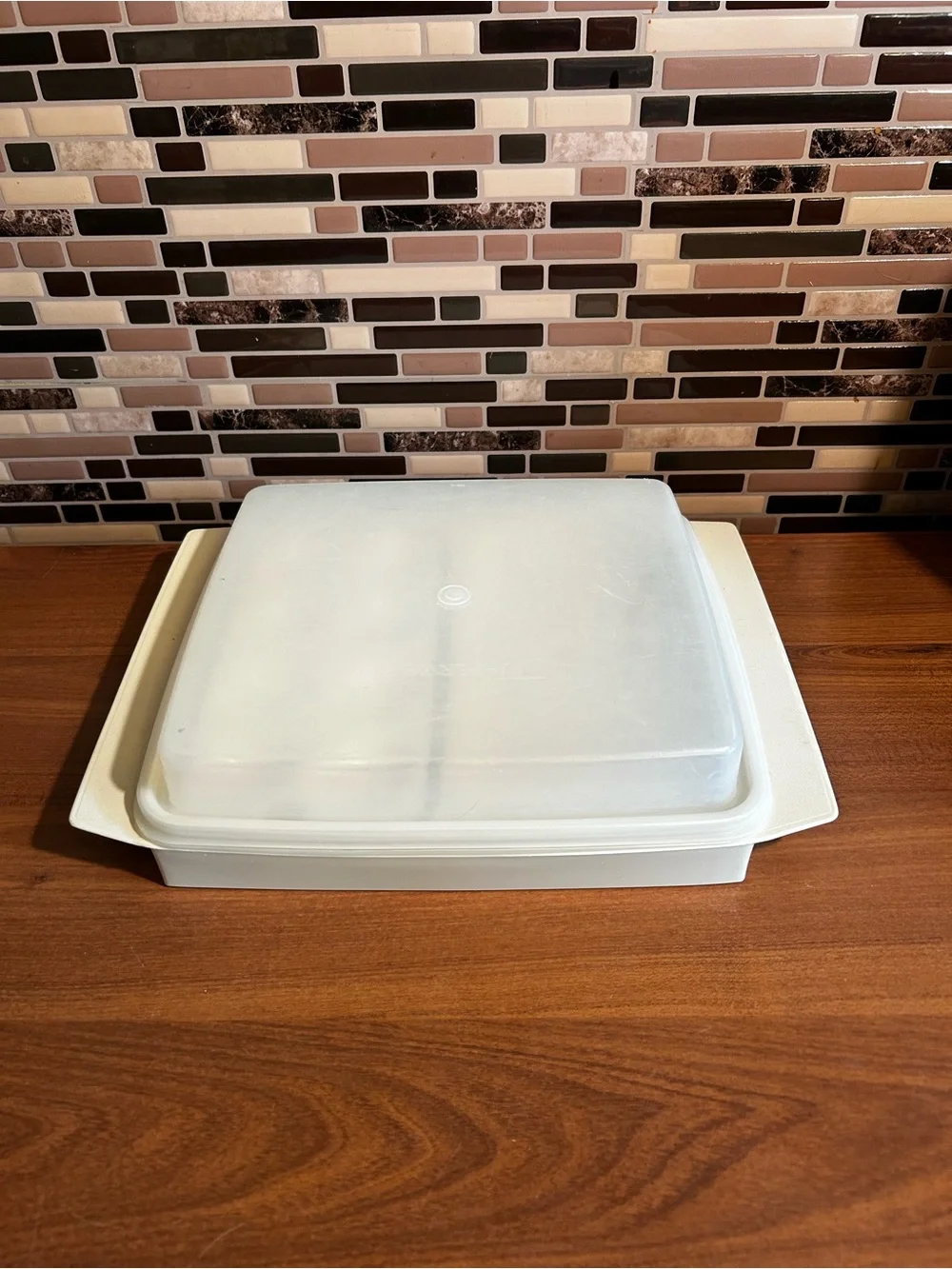 Vintage Tupperware Deviled Egg Carrier with Removable Trays - Tan/Clear